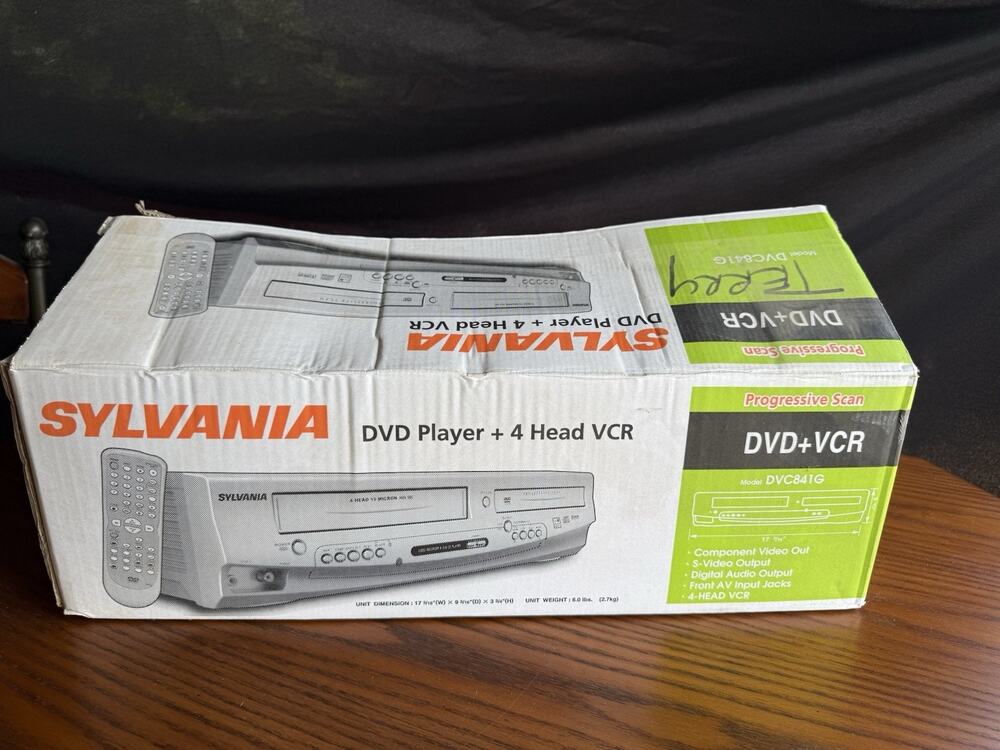 Sylvania DVC841G DVD+VHS Player 4 Head VCR Combo Progressive No Remote